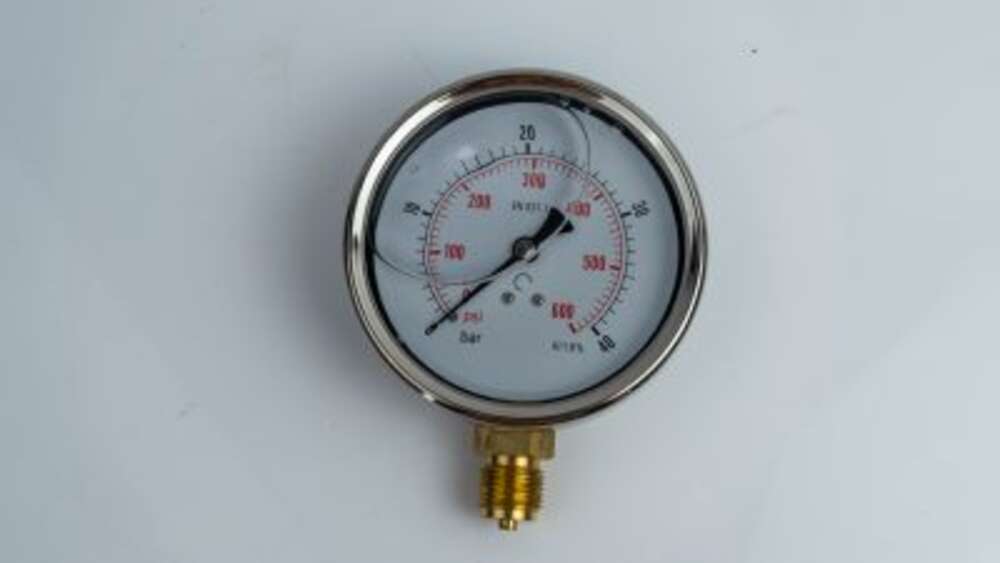 Манометр 100R40.MGE GLYC.P.G.SS CASE D:100 0/40 BAR+PSI 1/2"BSPP BOTTOM