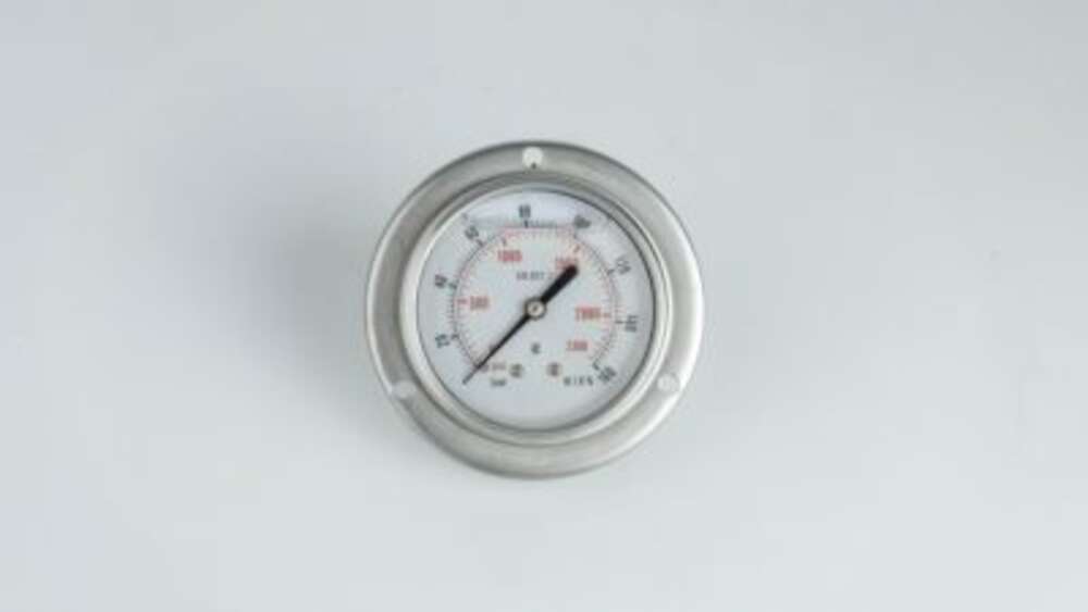 Манометр 63F160.MGE GLYC.P.G.SS. CASE D:63 0/160 BAR+PSI 1/4"BSPP BACK+FLANGE