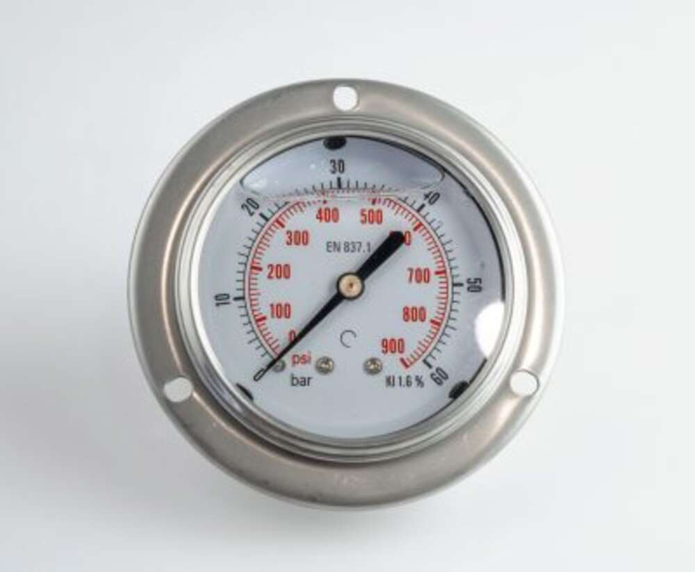 Манометр 63F60.MGE GLYC.P.G.SS. CASE D:63 0/60 BAR+PSI 1/4"BSPP BACK+FLANGE