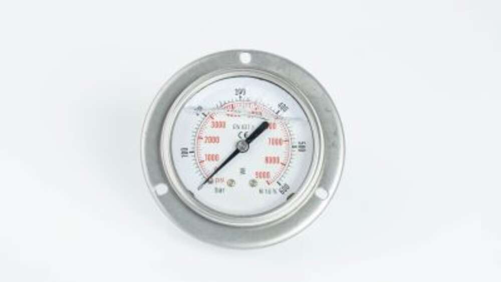 Манометр 63F600.MGE GLYC.P.G.SS. CASE D:63 0/600 BAR+PSI 1/4"BSPP BACK+FLANGE