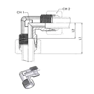 90° Stud Adapter METR 16 S