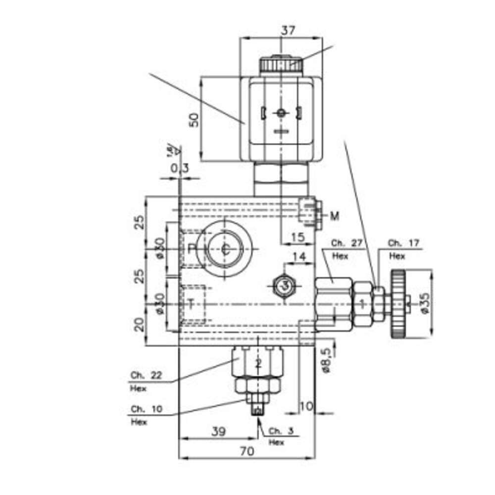 Hydraulic Blocks VC-DC-12R-E-SM for single-acting hydraulic cylinders (for lifts)
