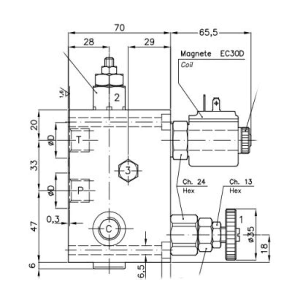 Hydraulic Blocks VD-DC-C-VMP-20 for single-acting hydraulic cylinders (for lifts)
