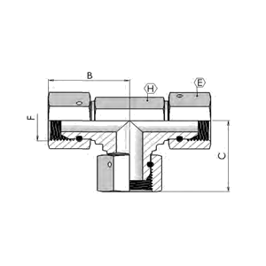 T-адаптер  3/8″ ( 3 гайки)