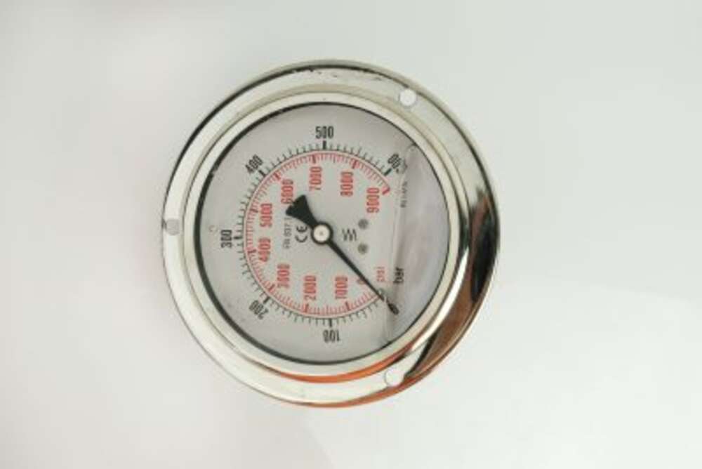 Манометр 100F600.MGE GLYC.P.G.SS CASE D:100 0/600 BAR+PSI 1/2" BSPP BACK+FLANGE
